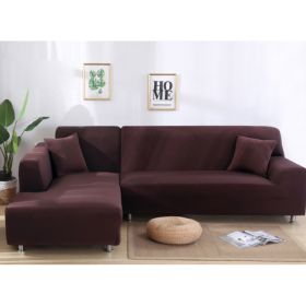 Solid Corner Sofa Covers Couch Slipcovers Elastica Material Sofa Skin Protector Cover Sofa Armchair (Option: 24-Two seat)
