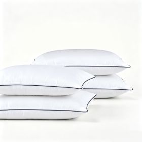 Pillows Standard And Full Size, Hotel Collection Bed Pillows For Side, Back, And Stomach Sleepers, Fluffy And Supportive, Down Alternative Microf (Option: 4pc Blue Standard 17x 26in)