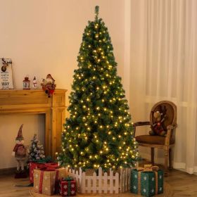 FCH 6ft PVC Material DIY 150 Lights Warm Color 8 Modes 1050 Branches Christmas Tree Green (Option: defaulttitle)