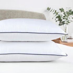 Pillows Standard And Full Size, Hotel Collection Bed Pillows For Side, Back, And Stomach Sleepers, Fluffy And Supportive, Down Alternative Microf (Option: 2pc Blue Standard 17x 26in)