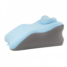 Ergonomic Cotton Pillow, Multi-Use Prone Pillow For Sleeping, Breathable Bed Pillow For Side & Back Sleepers, Detachable Washable Cover, Back Sup (Option: Blue)