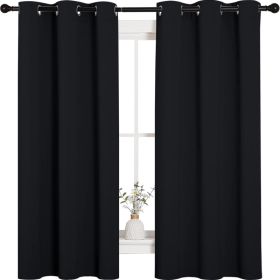 Halloween Pitch Black Solid Thermal Insulated Grommet Blackout (Option: BLACK)