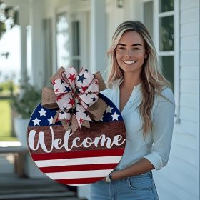 1PC Wooden tags for Independence Day, patriotic American homes, rural areas, wooden walls, door decorations, wooden crafts (Color: 123, size: 20*20*0.5cm)