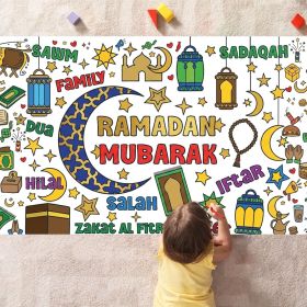 Halloween Crafts for Kids - Giant Coloring Tablecloth/Poster | Halloween Party Decorations Favors Supplies for Kids Gifts Activities Games Toys B (Style: Ramadan)