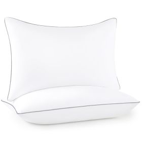 Pillows Standard And Full Size, Hotel Collection Bed Pillows For Side, Back, And Stomach Sleepers, Fluffy And Supportive, Down Alternative Microf (Option: 2pc Gray Standard 17x 26in)